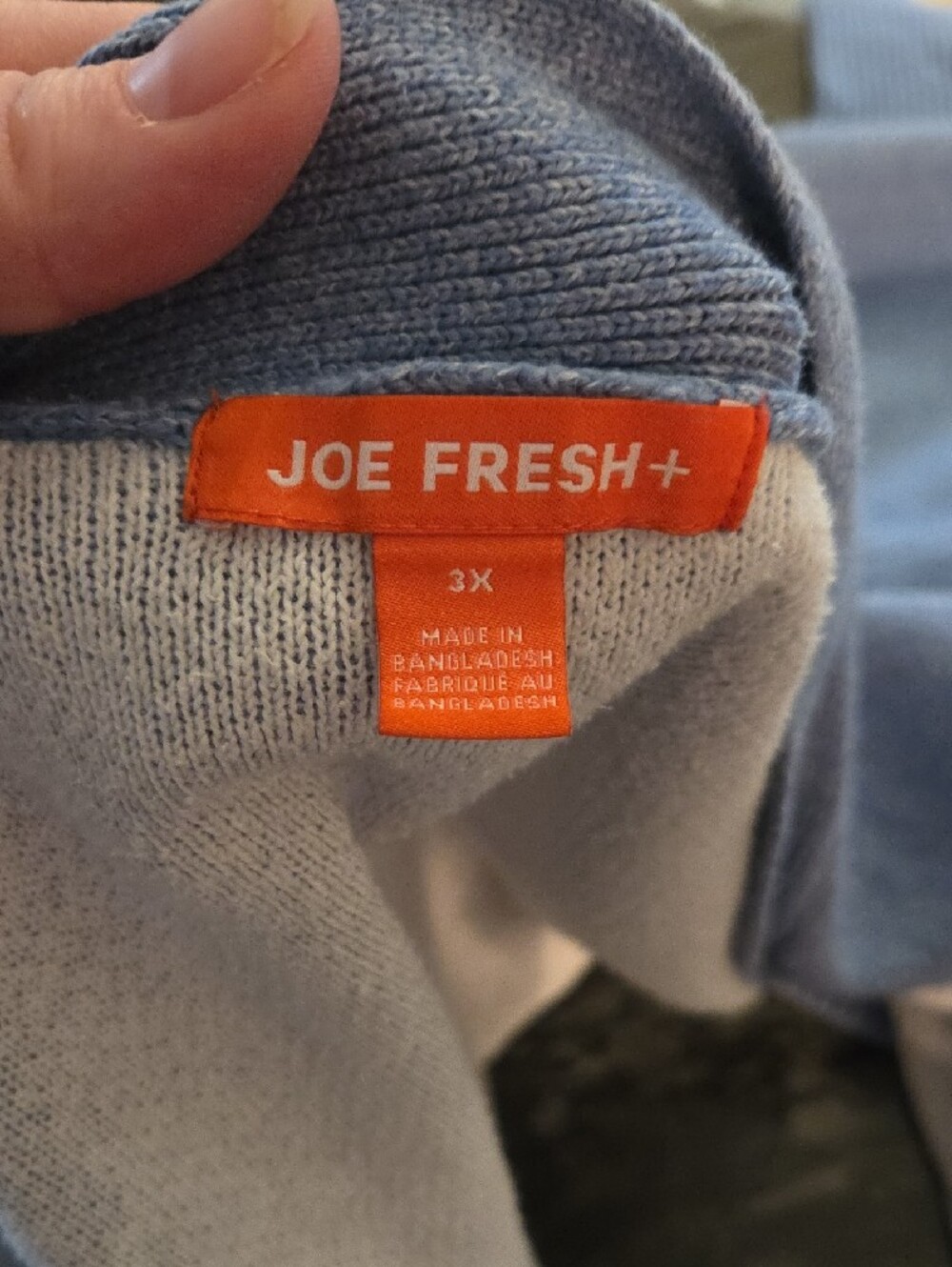 Joe Fresh 3X Light Blue Open-Front Women's Cardigan - Picture 3 of 4